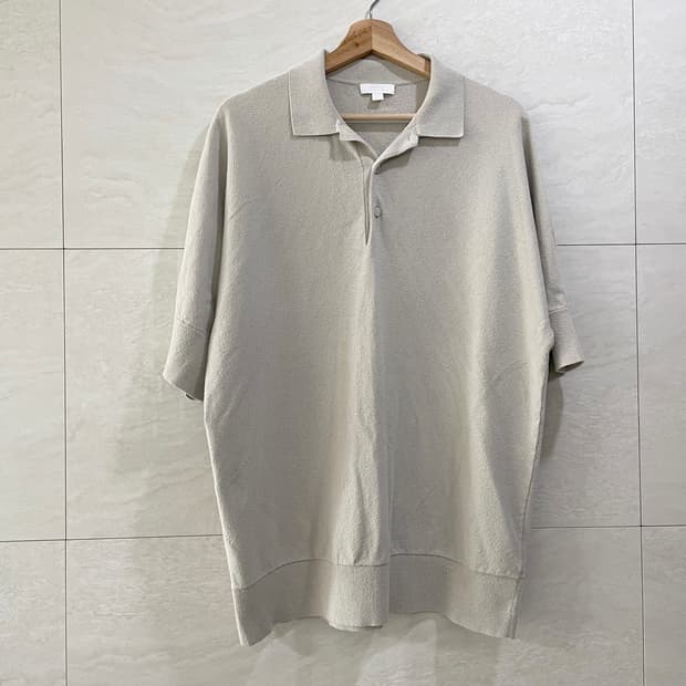 COS / 텍스쳐 반팔 카라티, 남성 티셔츠 100-105