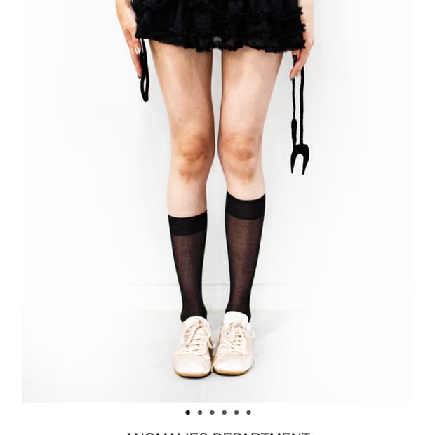 TIE-STRAP MESH LACE PRINCESS DRESS_BLACK