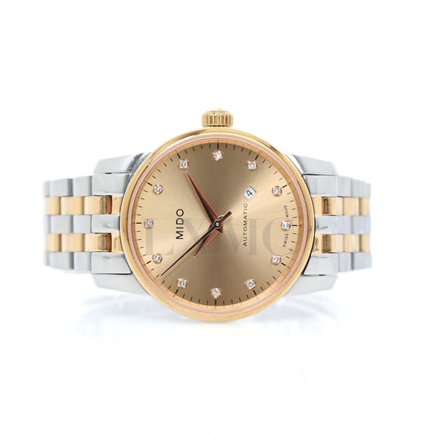 미도 바론첼리 콤비 워치 샴페인 다이아 시계 M7600