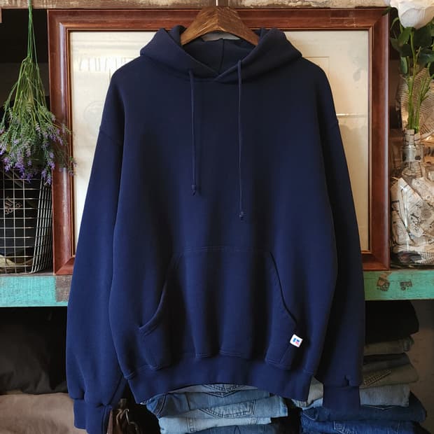 90s 러셀 후드 스웻셔츠 블랭크 오리지널 빈티지 M