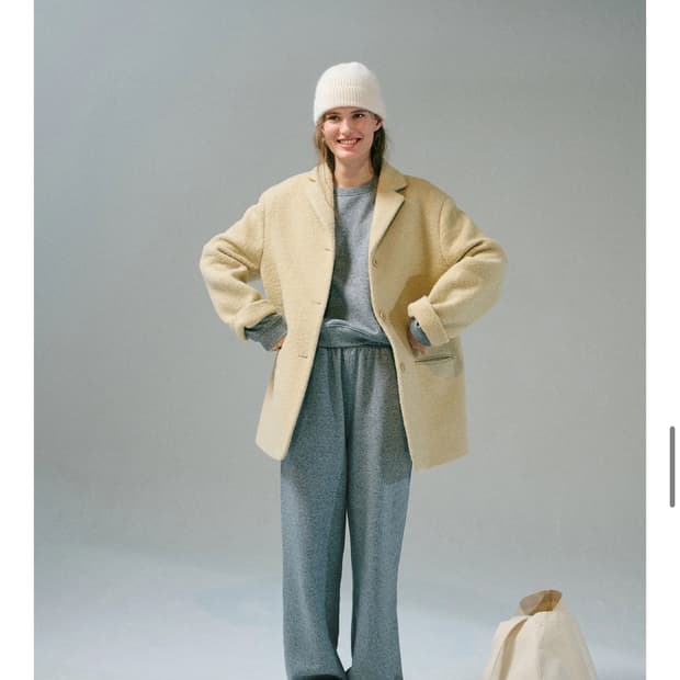 레터 테디베어 코트 1회 착용 (드라이 후 보관중)