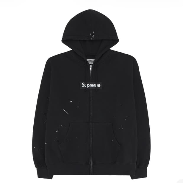 슈프림 x MM6 메종 마르지엘라 박스로고 집업 후드