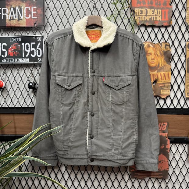 리바이스 타입 3 쉐르파 코듀로이 트러커 자켓 그레이 M