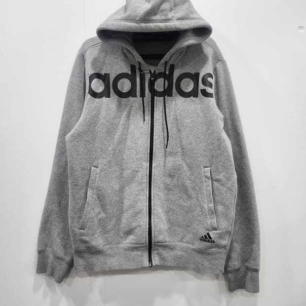 아디다스 기모 후드집업 그레이 자켓 남성 100사이즈
