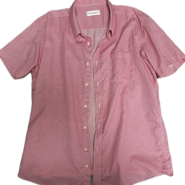 체크 반팔 셔츠