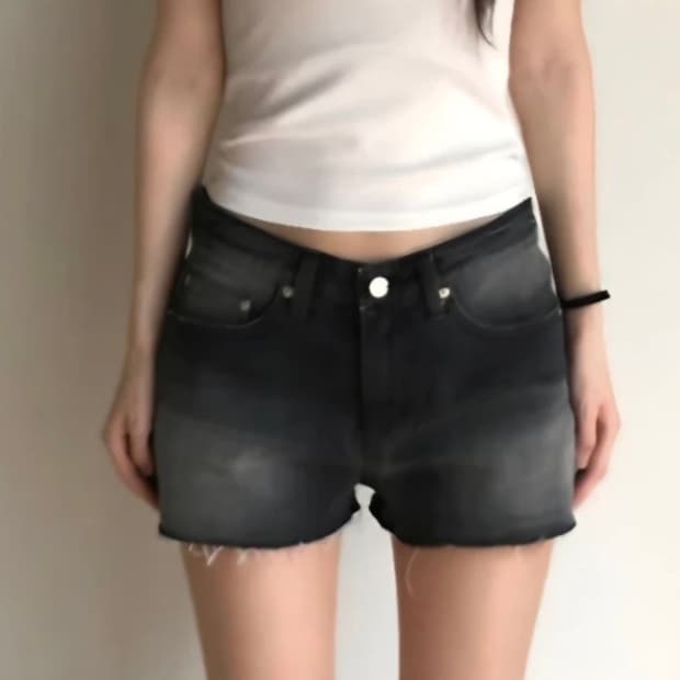 캘빈클라인 블랙 데님 숏팬츠 W25
