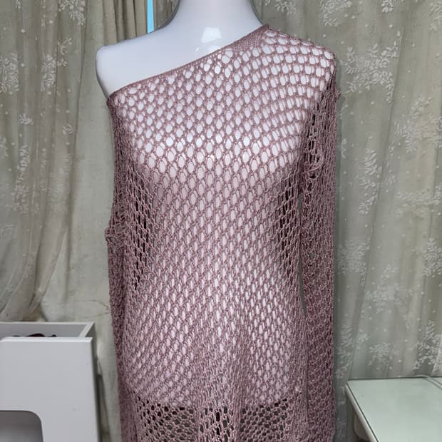 Vintage pink grunge mesh knitwear