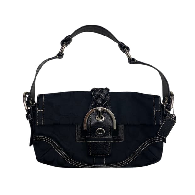 코치 y2k 블랙 바게트백