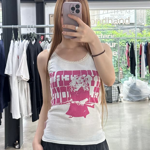 히스테릭글래머 아카이브 핑크히스걸 슬리브 나시