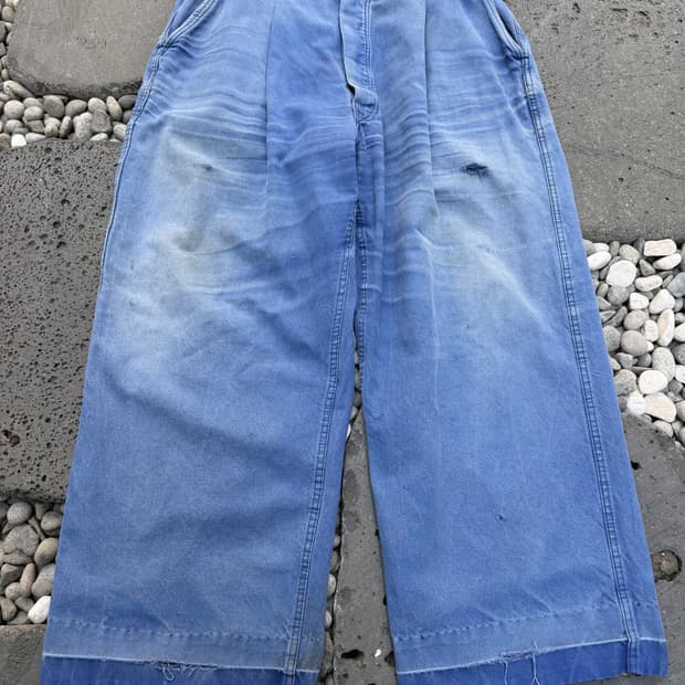 DISTRESSED HARD FADED 1970s 썬페이드 프렌치워크팬츠