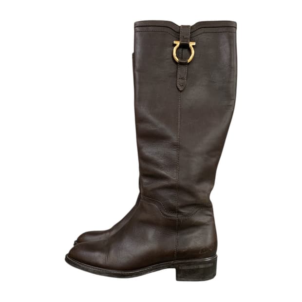 페레가모 롱 가죽 부츠 6(250)