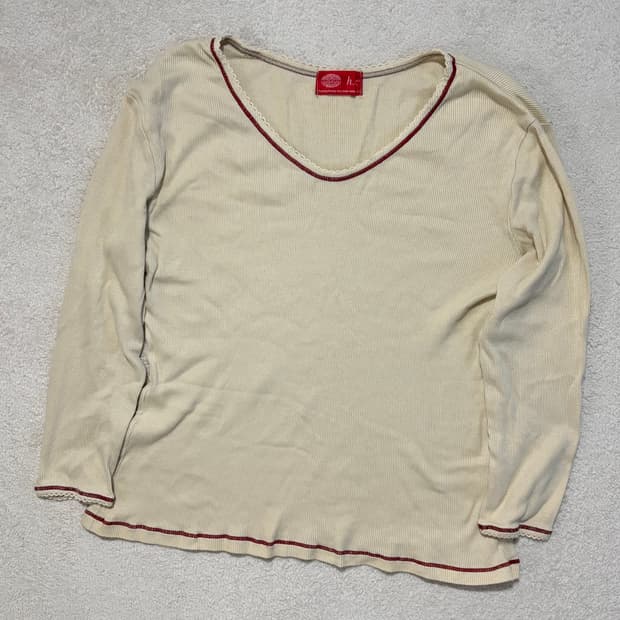 일본빈티지 hbc 골지 레이어드 이너 탑