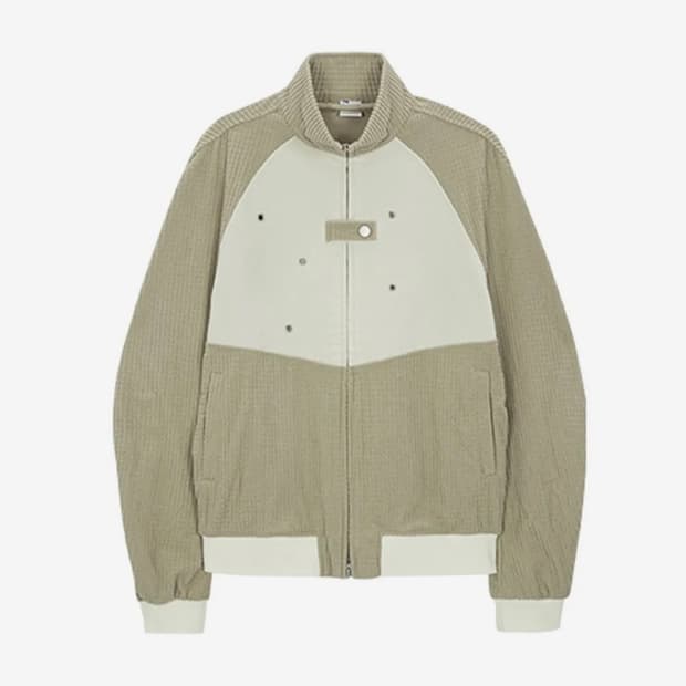 더콜디스트모먼트 waffle bomber jacket (beige) M