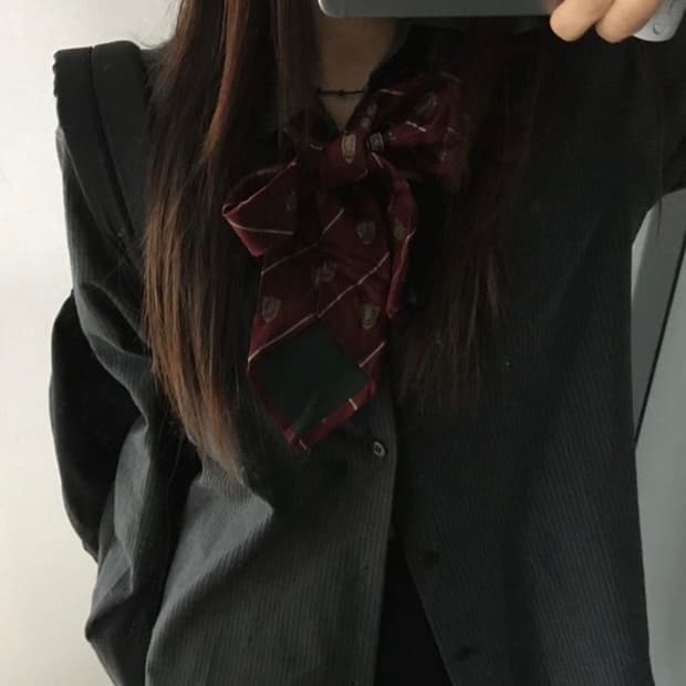 미소녀 리본 타이 셔츠 세트 모리 스쿨룩 교복 졸업사진