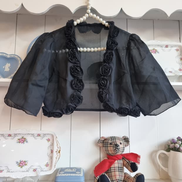 블랙 로즈 쉬폰 볼레로