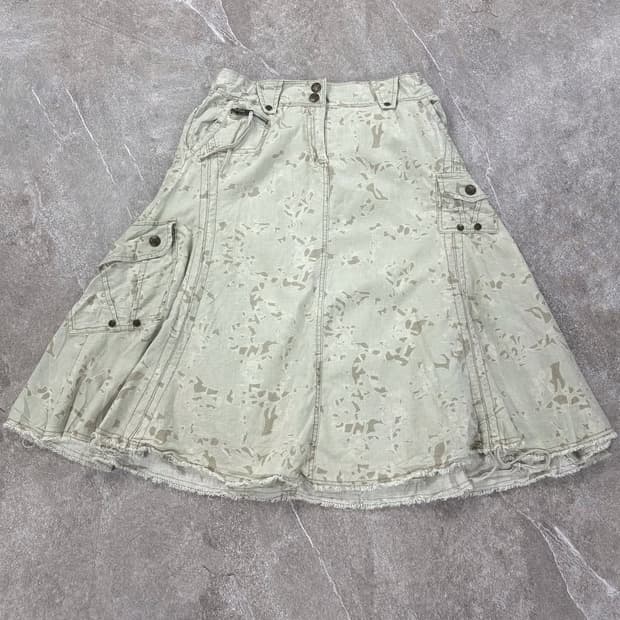 빈티지 패턴 롱 스커트 