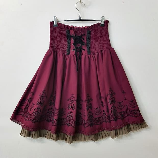 axes femme 밴딩 스커트 버건디