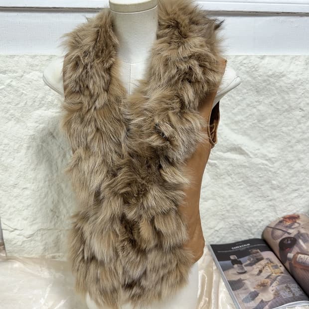 빈티지  ONLY 여우털 폭스퍼 양가죽 조끼 베스트