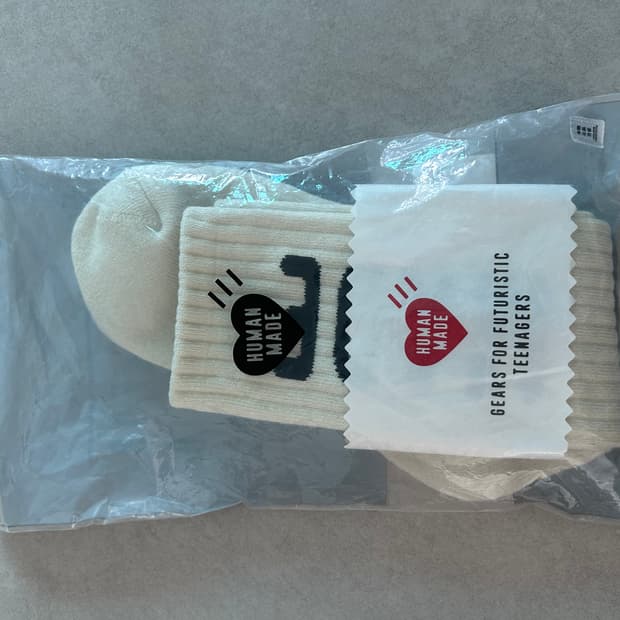 휴먼메이드 HM 로고 삭스 화이트 L