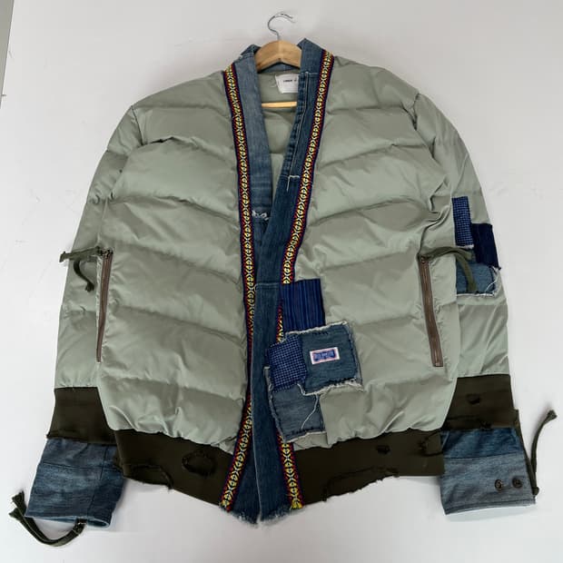 그렉로렌 2018 데님믹스 숄카라 다운자켓