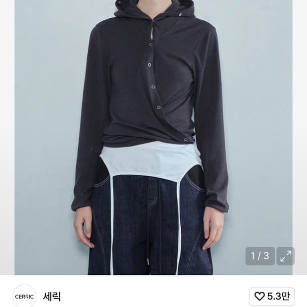 세릭 WRAP HOOD CARDIGAN / CHARCOAL