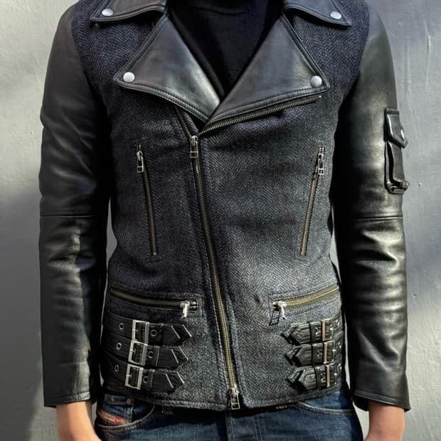 해리스 트위드 라이더 자켓