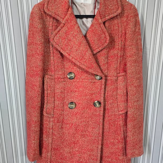 (82-90-160) 타임 여성 모혼방 트위드 더블버튼코트