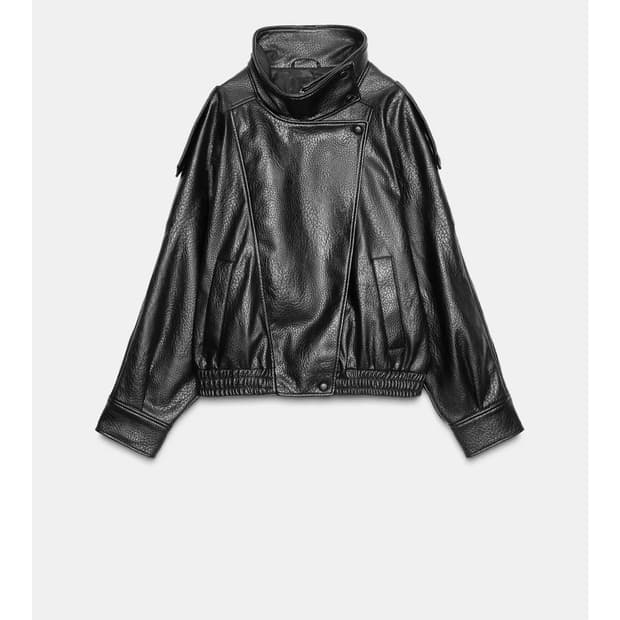 L 자라 페이크레더 자켓 생로랑맛