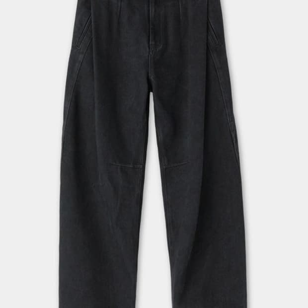 쿠어 딥 플리츠 커브드 팬츠