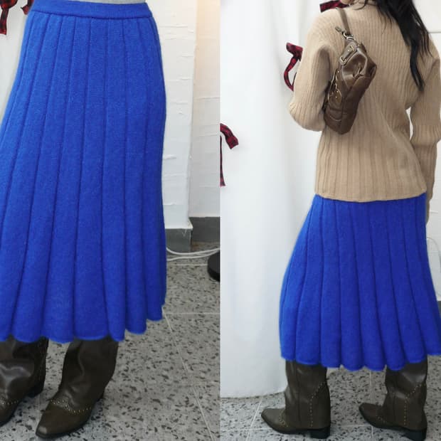 cobalt knit skirt