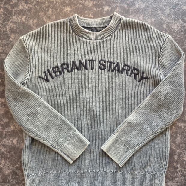 ZARA 워싱 텍스트 자수 스웨터 S  95(55 )