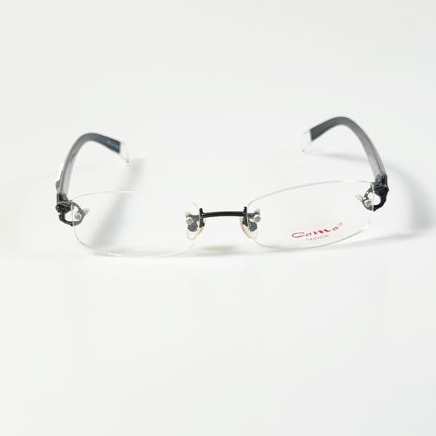 CAMO FASHION 무테 스퀘어 블랙메탈 빈티지 안경