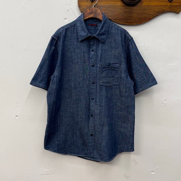 MADE IN INDIGO 샴브레이 반팔 셔츠 [L]