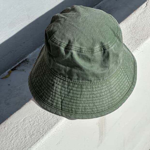 [L] 빈티지 카키 버킷햇 모자