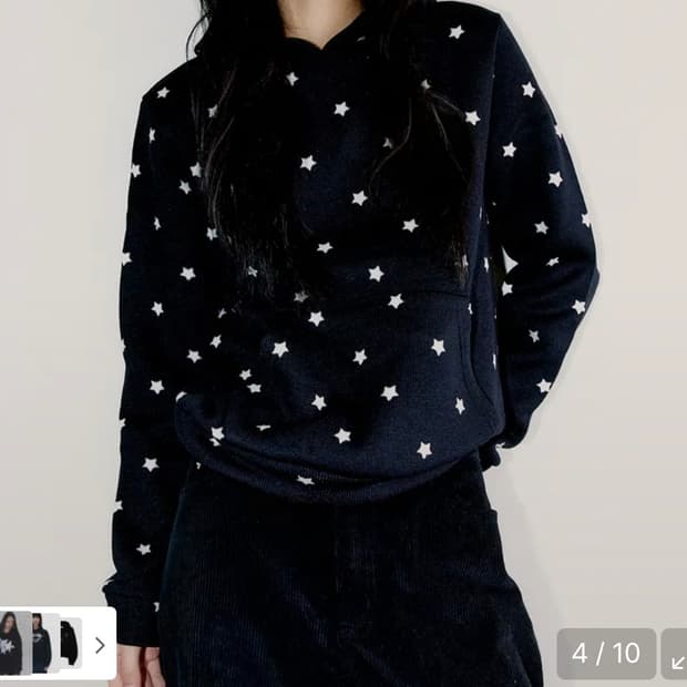 오피쉬 별 후드 블랙