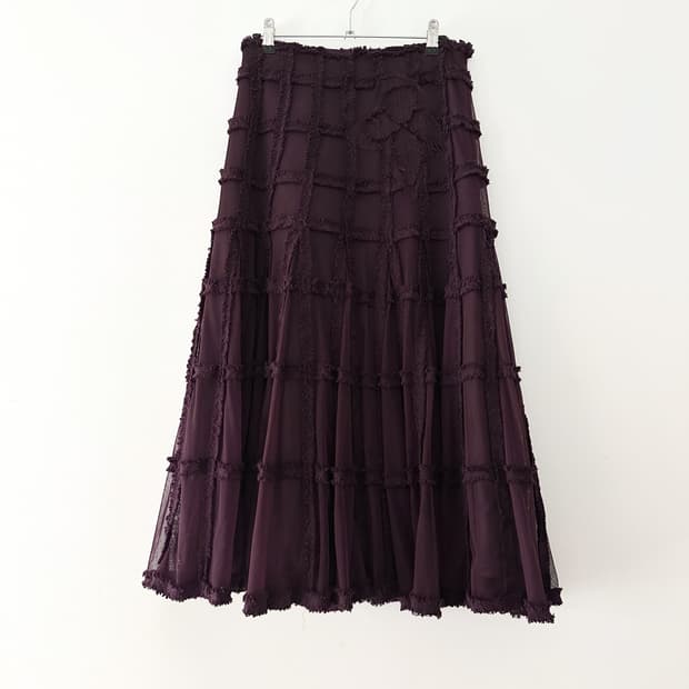 Black rose trade embroidery long skirt