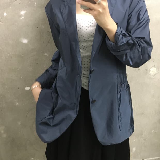 Prada 프라다 딥블루 나일론 블레이저 자켓 