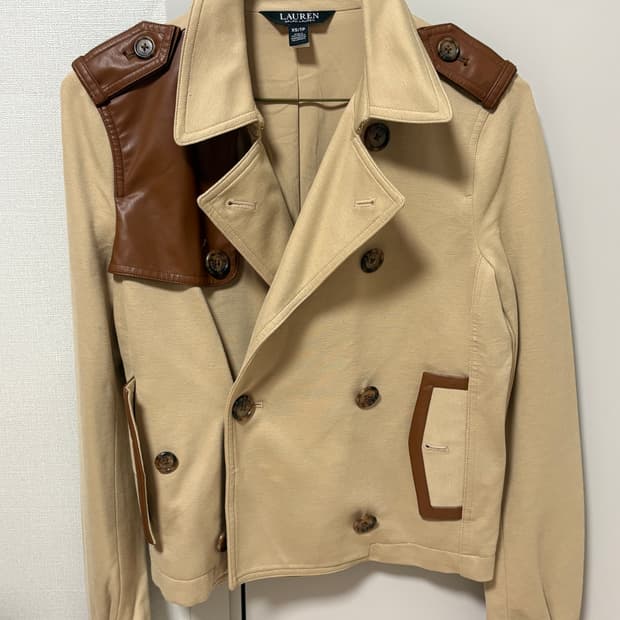 Lauren 레더 미니 트렌치 코트