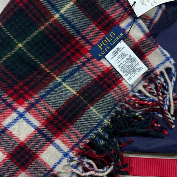 폴로 체크 머플러 새상품