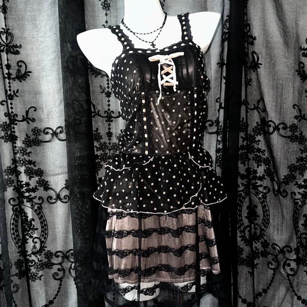 dot-laced dress