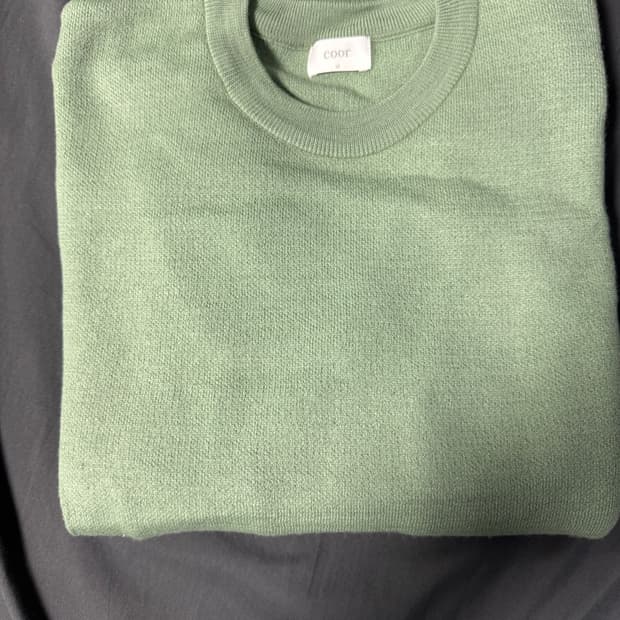 쿠어 탑필 울 라운드 니트 (더스티그린)