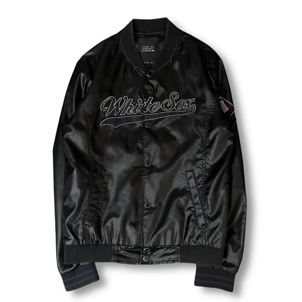 MLB 블랙 바시티 자켓 100