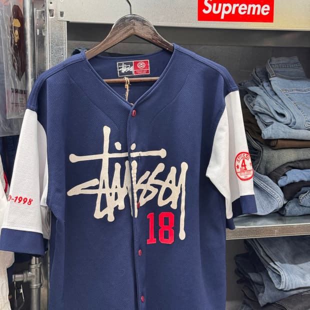 90s stussy 베이스볼 반팔 