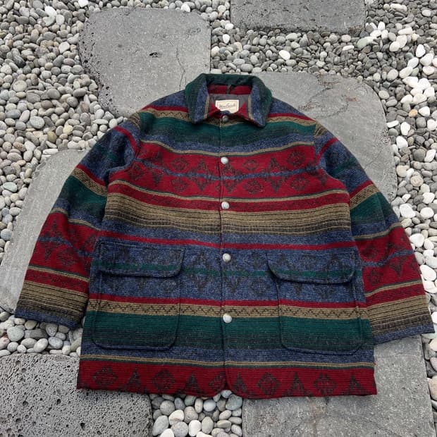 90s WOOLRICH NATIVE AMERICAN 울리치 블랭킷울자켓