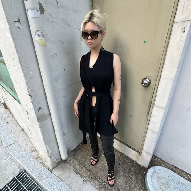 00s 헬무트 랭 벨티드 랩 드레스