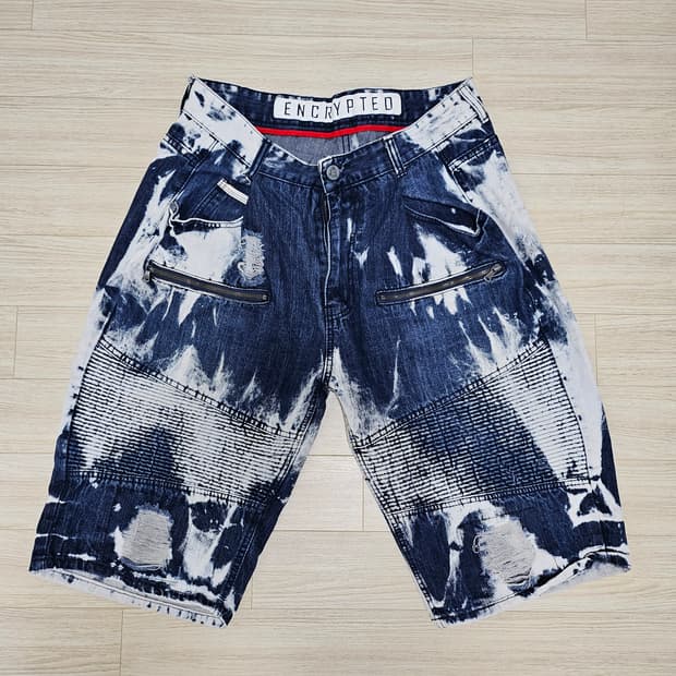 (실착1회) 데님 버뮤다팬츠 프리사이즈 오버핏