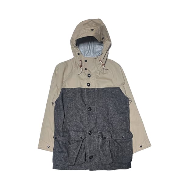 헤지스 트위드 후드 자켓 베이지