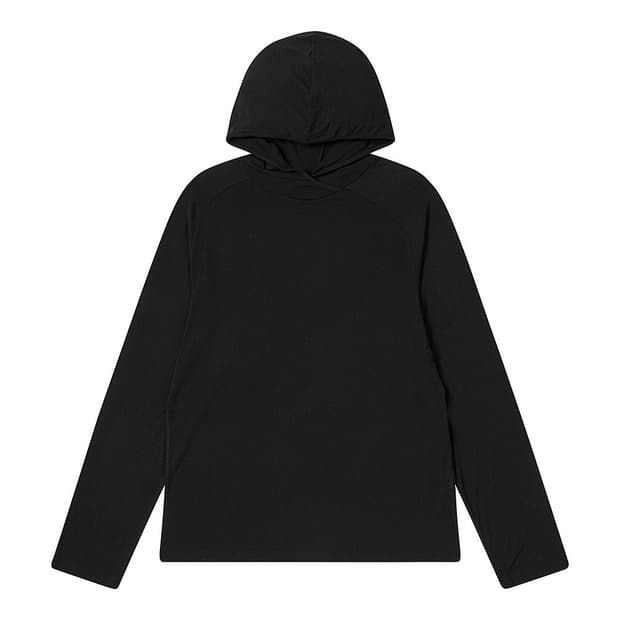 llud Layered Wool Hoodie Black M