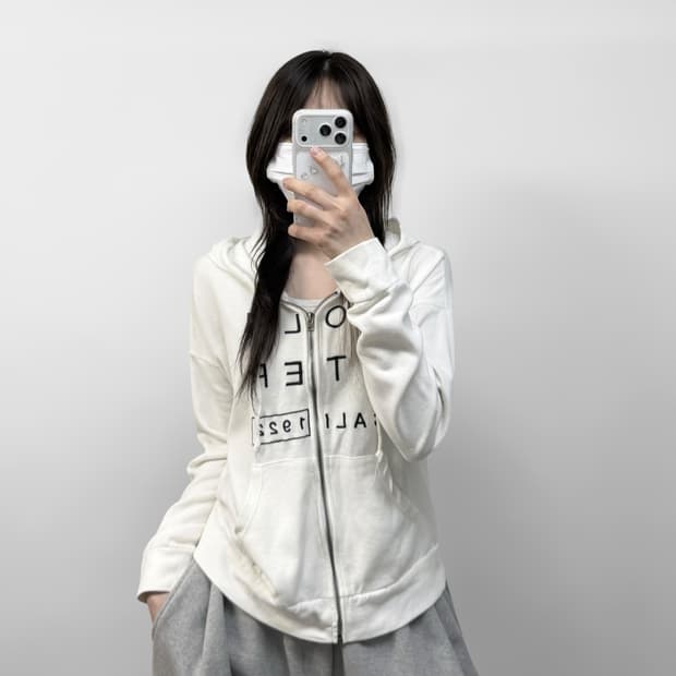 홀리스터 스펠 로고 후드집업 화이트