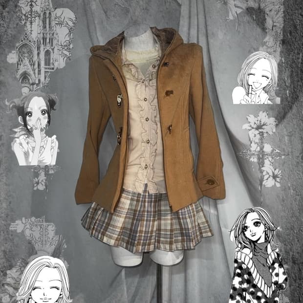 하치깔 브라운 피치 러블리 히메 코디세트 